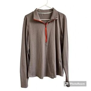 Brown Long Sleeve Quarter-Zip Pullover
